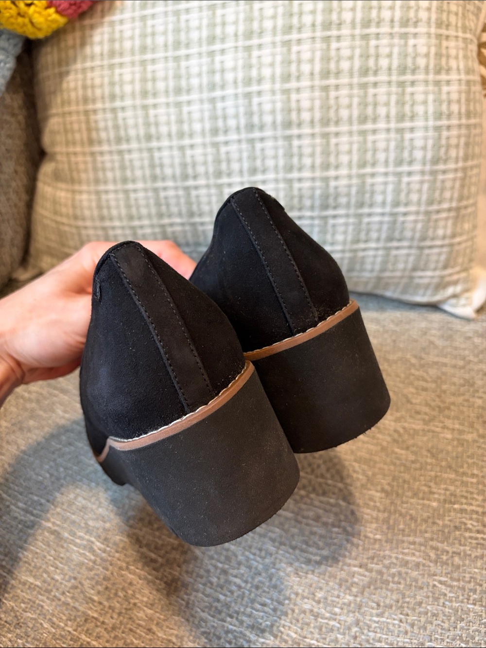 Vionic Willa Wedge Loafer Black Suede Flats Shoe water repellant - Picture 5 of 9